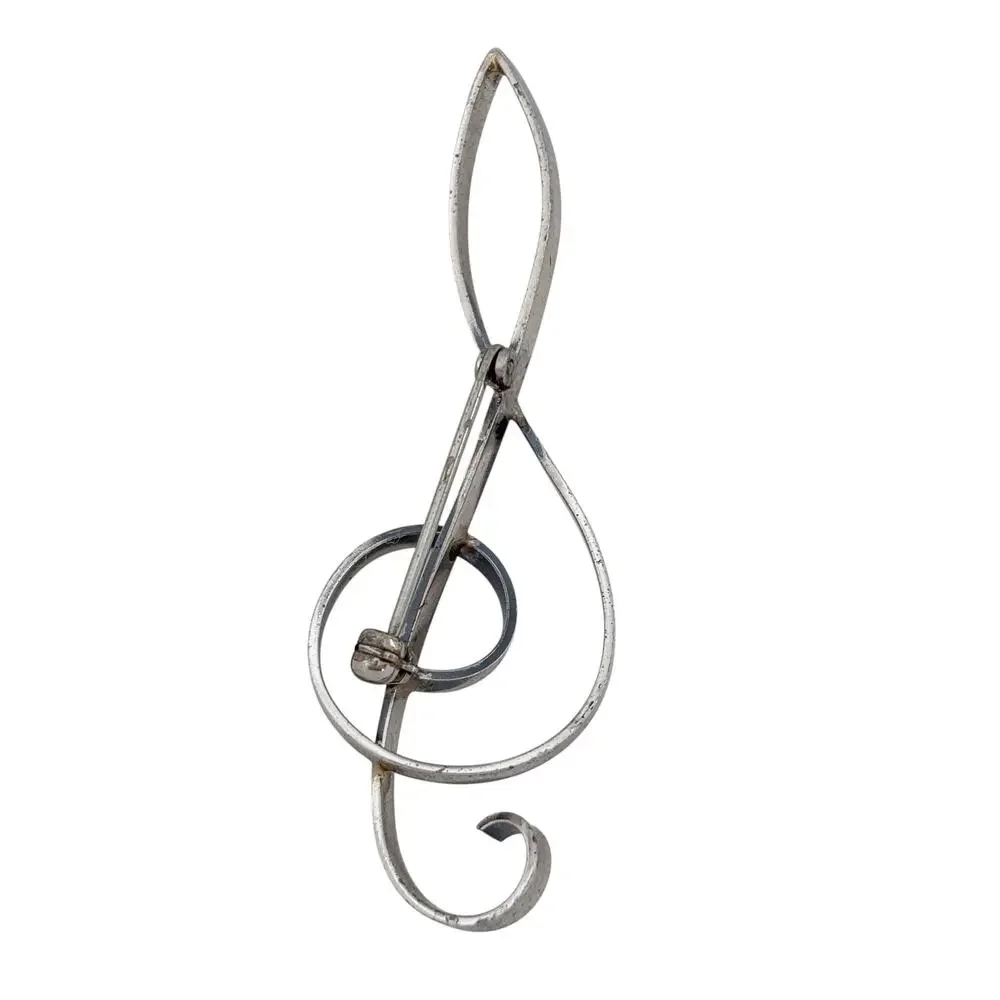 Vintage Beau Sterling Silver 925 Treble Clef Brooch